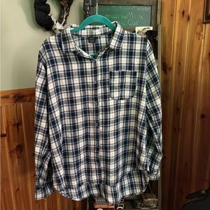Rue21 Blue and White Plaid Button-Down Shirt